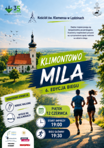 Impreza biegowa łącząca sportową rywalizację z malowniczym krajobrazem. W piątek 12.06.2026 o godz. 19:00 start imprezy a o 19:30 start biegu głównego. Zapisy odbywać się będą bezpośrednio przed biegiem Uczestnicy niepełnoletni proszeni są o przyniesienie zgód z podpisem rodzica/opiekuna prawnego. Dodatkowe atrakcje: Nordic Waling i wyścig na hulajnogach.